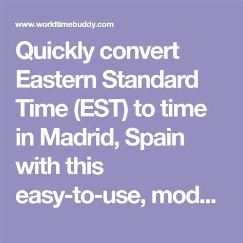 6pm eastern time|EST to Madrid Converter .